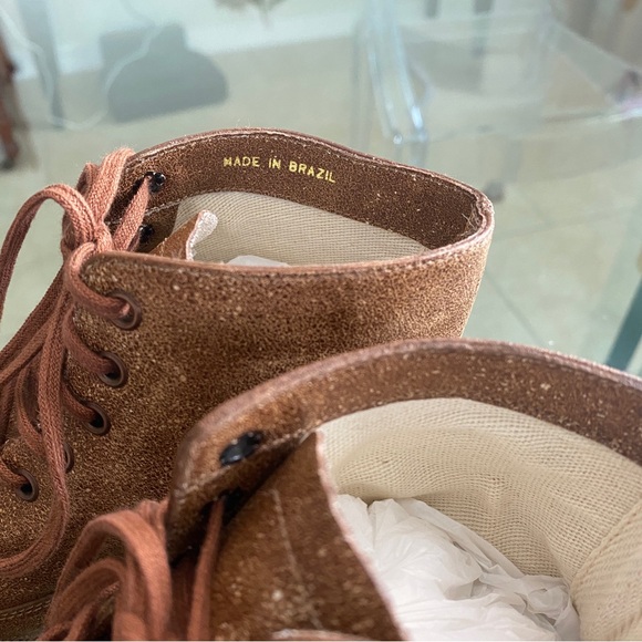 The GREAT. Womens The boxcar boots - brown - sz 7 - distressed - lace ups - Picture 10 of 15